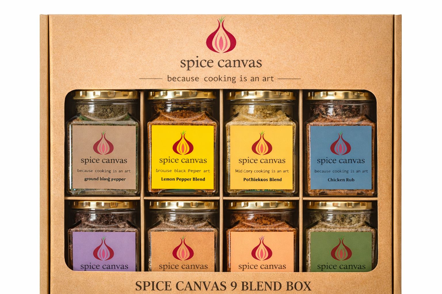 Spice Canvas Box - 9 Jar